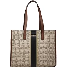 Tommy Hilfiger Womens Logo Print Large Shopper Worker Travel Tote Bag Handbag