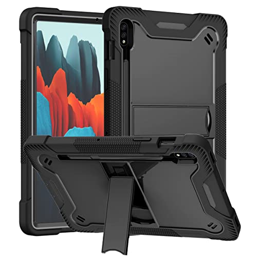 Vakarey Hülle für Samsung Galaxy Tab S7/S8 11 Zoll,Galaxy Tab S8 Schutzhülle Kinder Stoßfeste,Schwarz Cover