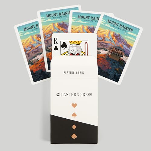 Baraja de 52 cartas tamaño póker Mt Rainier National Park miniatura 6