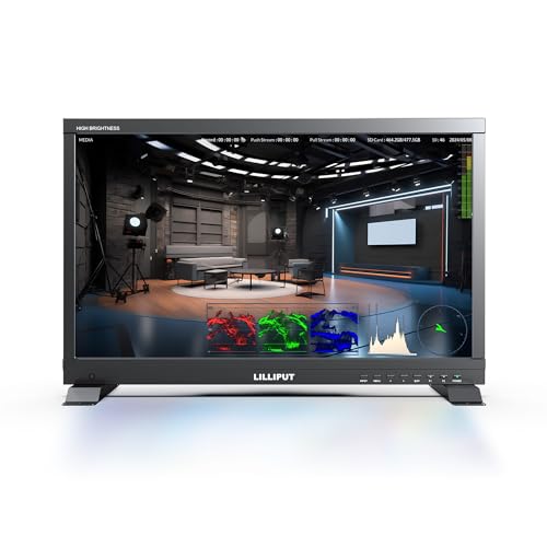 Image of LILLIPUT PVM220S-E Series 21.5 inch Live Stream Recording Monitor with 3 Push 1 Pull Stream and 3D-LUT, HDR, Gammas, Waveform, Vector.. (PVM220S-E-VBP with V Mount Plate)