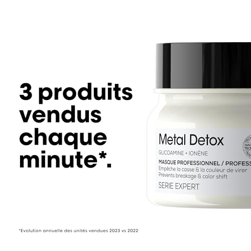 ’Oréal Professionnel Masque Anti Casse Cheveux Abîmés & Cassants Colorés ou Naturels Renforce & Hydrate la Fibre Couleur Longue Durée Metal Detox Série Expert 250ml - vue 6