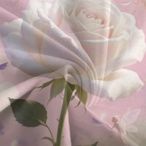 Housse de couette rose 3D parure de lit microfibre douce avec fermeture éclair cachée 200x200 - 7