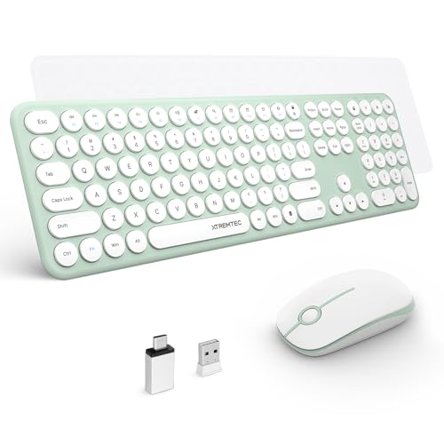 Teclado y mouse inalámbricos de diseño retro para PC y Mac