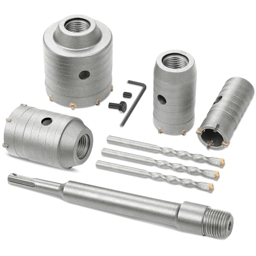 Catálogo para Comprar On-line Cortafríos para hormigón que puedes comprar esta semana. 40 NUSKON Sierra Perforadora de Hormigón, Kit de Sierra Perforación de Cemento, Sierras Cemento de Ladrillo Pared, Cortador de Agujeros de Pared con Varilla de Conexión