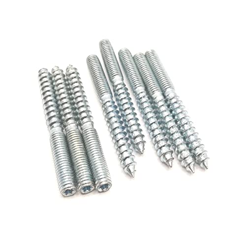 Image of Hanger Bolt M6x60 Silvery Double Headed Bolt Self-Tapping Screw for Furniture 8Pcs