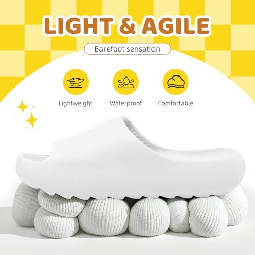 Image of Kids Cloud Slides for Boys & Girls, Super Soft & Comfy Beach Pool Slippers, Non-Slip Waterproof Shower Sandals for Toddlers & Kids
