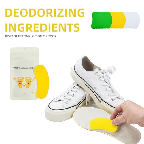 Image of 100pcs Shoe Deodorizing Stickers, Natural Shoe Odor Removal Stickers, Deodorizing Stickers for Shoes(White)