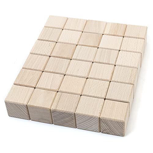 HolzFee Holzwürfel Set 30 Stück Qualität Buchenholz Holzbausteine groß...