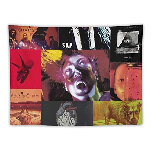 GIMMAV Alice Rock in Band Chains Tapestry Classic Singer Poster, Polyester Graphic Wall Hanging, NoveltyTapestries for Living Room Bedroom Decor, Custom Music Party Banner 30'x40'