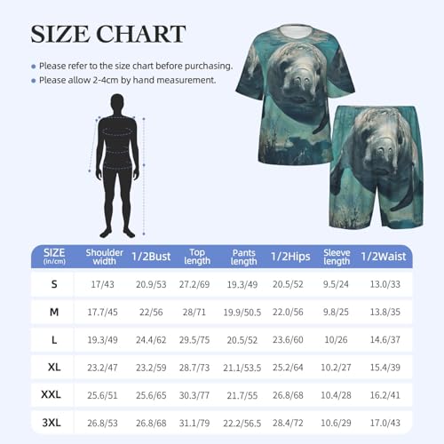 Pyjama 2 pièces homme Crazy Save Manatee ensemble de nuit léger