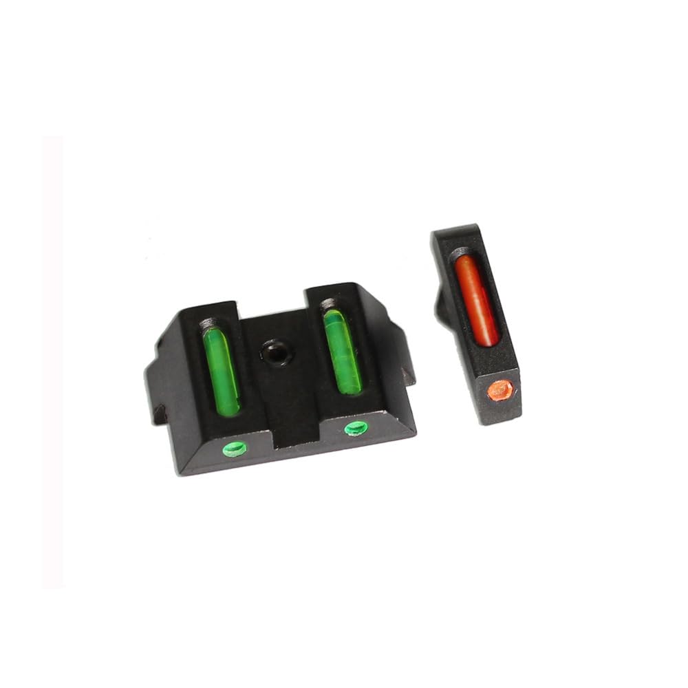 Metal Front and Rear Red and Green Fiber Optic Pistol Sights for G17/17L/19/22/23/24/26/27/33/34/35