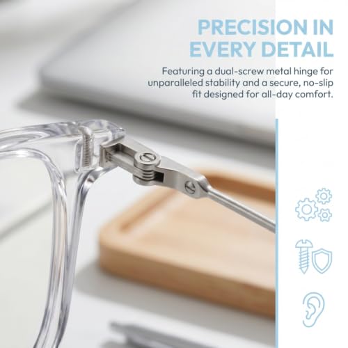 Image of Shiratori Square Blue Light Blocking Glasses for Women Men, Lightweight Frame Anti Eyestrain Computer Glasses