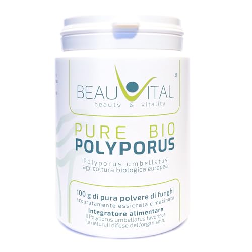 Pure Bio Polyporus umbellatus 100 g fungo in polvere da agricoltura biologica UE, vegano, senza additivi artificiali