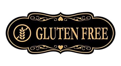 Designer Gluten Free Sign (Black/Gold) - Small