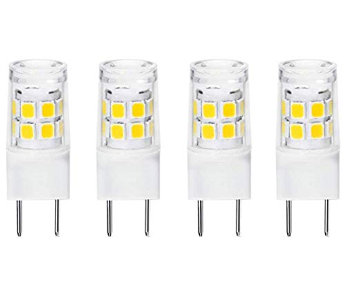 G8 LED Bulb,GY8.6/T4 Bi-pin Base LED 3W, 30W Halogen Bulb Replacement,for Under Cabinet Kitchen Lighting, Under-Cabinet Light, GE Microwave Lamp Bulb Replacement,4-Pack (Daylight White6000K)