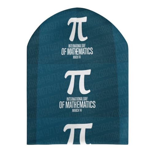 Funny Pi Day Spiral Pi Math 3.14 Kids Beanie Hat for for Girls Boys Children Cap Winter Knitted Chemo Cancer Headwear Accessories Gifts Decoration Black3