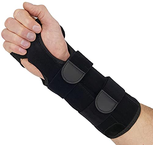 Carpal Tunnel Brace Wrist Splint - Longer for Extra Forearm & Wrist Support. Reversible Wrist Splint for Wrist Tendonitis Pain, Carpal Tunnel Syndrome Night Splint Wrist Stabilizer Hand Brace (Large)