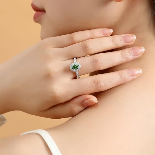 Oval Cut Moissanite Engagement Ring For Women 18K White Gold Plated S925 Sterling Silver Ring For Her3