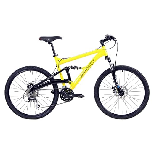 2021 Gravity FSX 1.0 Dual Full Suspension Mountain Bike with Disc Brakes (Yellow, 19in) Product Name