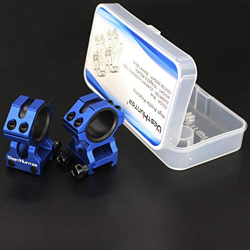Westhunter Optics Picatinny Scope Rings, 1 Inch 30 Mm Tactical Precision Scope Mount | 36 Mm Center Height, Blue #TOP2