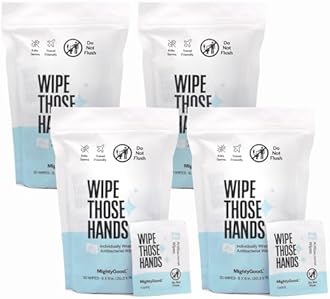 Wipe Those Hands On-The-Go Sanitizing Wipes - 4 Packs of 30 Individually Wrapped Wipes, 120 Total - Alcohol & Fragrance-Free - Kills Germs Fast - Travel Friendly