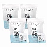 Wipe Those Hands On-The-Go Toallitas desinfectantes – 4 paquetes de 30 toallitas envueltas individualmente, 120 en total – Sin alcohol ni fragancia – Mata los gérmenes rápidamente – Apto para viajes