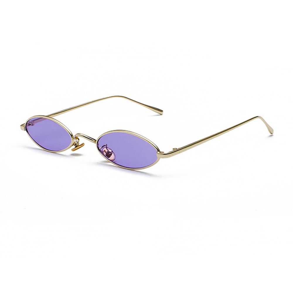 Oval Sunglasses For Women Men 2026 New Multicolor Lens Metal Frame Ladies Sun Glasses Shades UV400 Eyewear(Color:Purple)