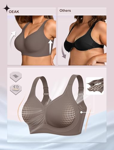 Image of OEAK Womens Wireless Jelly Bras Plus Size Support Push Up Comfortable Bra