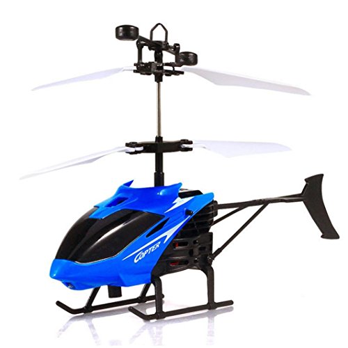 Preisvergleich Produktbild LCLrute Hohe Qualität Fliegen Mini RC Infrarot Induktion Hubschrauber Flugzeug Blinklicht Spielzeug für Kinder (Blau)