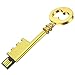 Price comparison product image USB Stick 32GB Metal Key Shaped USB 2.0 Flash Drive Portable Memory Stick Kepmem Gold Pendrive Creative Thumb Drive 32 GB Cute Funny U Disk Gift
