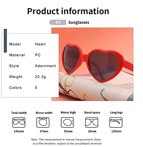 Heart Sunglasses -See Hearts!- Heart Effect Diffraction Glasses EDM Festival Light Changing Sunglasses for Women Men - Thumbnail 5
