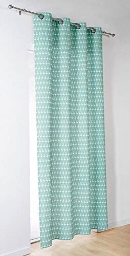 Linder 471/43/49887/377FR Rideau à Oeillets Polyester Bleu 145 x 240 cm