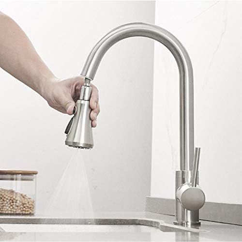 Robinet chaud et froid extractible pour nettoyer l'évier sans éclabousser