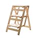 Składany drewniany taboret drabina schody wielofunkcyjny 3-stopniowy stołek, biblioteka domowa praktyczna mała drabina, 4 kolory (kolor: Kolor orzecha włoskiego)