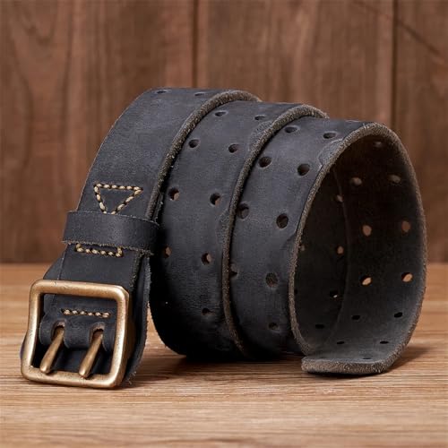 Men Belts Vintage Thick Leather Belt Men's Buckle Jeans Belt Male Cowboy Strap3
