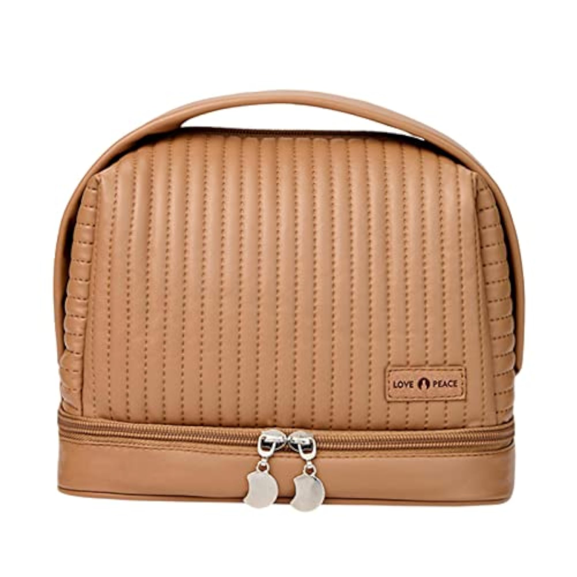 Waterproof Makeup Bag Case Zipper Closure, Coffee