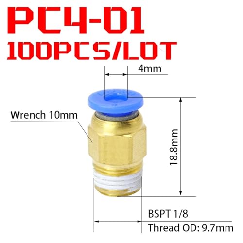 Boquilla de aire neumática PC4-01 para solucionar caídas de presión en mangueras de 4 mm 2