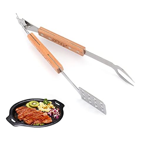 2 Pcs 5in1 BBQ Multi-tool Set(Tongs/Spatula/Grill Fork/Bottle Opener/Can Tapper), BBQ Tools & Accessories, BBQ Gifts for Men, Camping Accessories for Cooking, Grill Tool Set, Camping Tongs and Spatula Cover