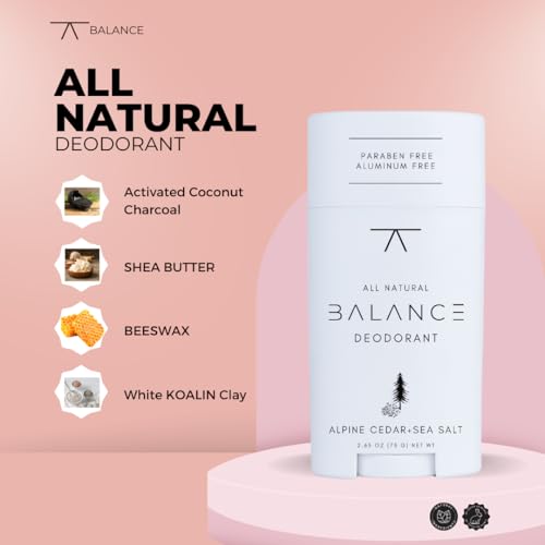 BALANCE All Natural Deodorant (Alpine Cedar & Sea Salt) - for Women and Men - Thumbnail 3
