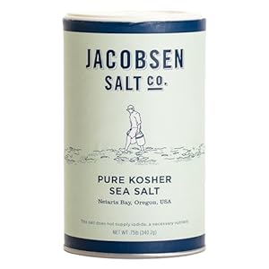 Jacobsen Salt Co. Pure Kosher Sea Salt – Kosher, Coarse, Non-Iodized Made in USA, Non-GMO, Steak Seasoning, Gourmet, Real Salt Flakes – 12oz