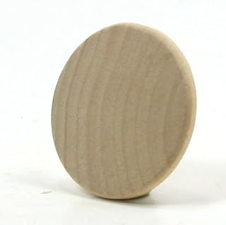 Mylittlewoodshop Pkg of 12 - Round Circle Disk - 1-1/2 inches in Diameter with Beveled edgeand 1/8 inch Thick Unfinished Wood (WW-WNC1C1-12)
