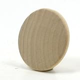 Mylittlewoodshop Pkg of 50 - Round Circle Disk - 1 inch in Diameter with Beveled Edge and 1/8 inch...
