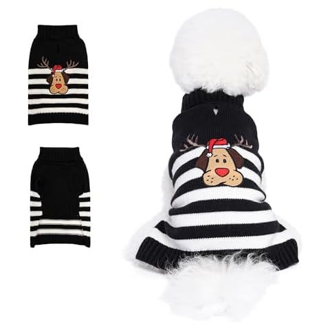 WOYYHO Pet Dog Clothes Dog Sweater for Small Dogs Puppy Sweater Turtleneck Pet Dog Sweaters with Leash Hole Pup Dog Clothes Dog Sweater for Chihuahua Yorkies Havanese Cover