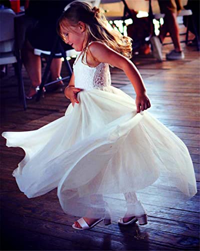 Image of Topmaker Flower Girl Dress for Toddler Baby Girls,Lace Tulle Dress for Wedding,Birthday Party,Photoshoot,Special Occasion