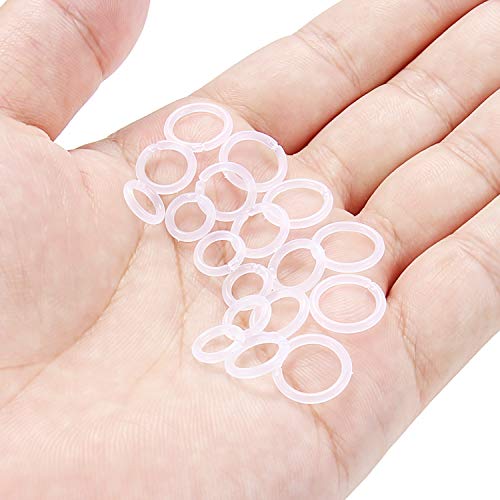 Lcolyoli 18PCS 14G Clear Segment Rings Piercing Retainer Clear Bioflex Plastic Tragus Clicker Helix Cartilage Earrings Hoop Monroe Lip Septum Jewelry for Women Men 6mm 8mm 10mm3