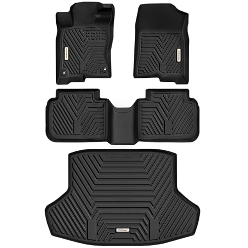 YITAMOTOR Floor Mats Compatible with 2022-2025 Honda Civic Sedan Only(Not for Hatchback), Black TPE All Weather Car Floor Liners Accessories, 1st & 2nd Row & Trunk Mat Set 22-24 civic floor
