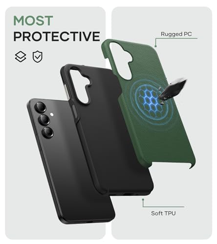 Image of Vihibii for Samsung Galaxy A16 Case with [2X Screen Protector], Non-Slip Texture, Shockproof Silicone Case & Rugged Outer Cover [Double Layer Protection] Phone Case for Samsung A16 5G 2024, Green