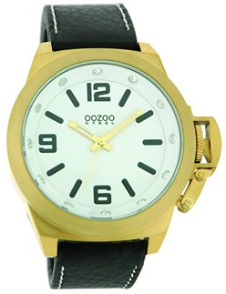 Preisvergleich Produktbild Oozoo Steel OS0134 XXL Damenuhr goldfarben / braun - 45 mm