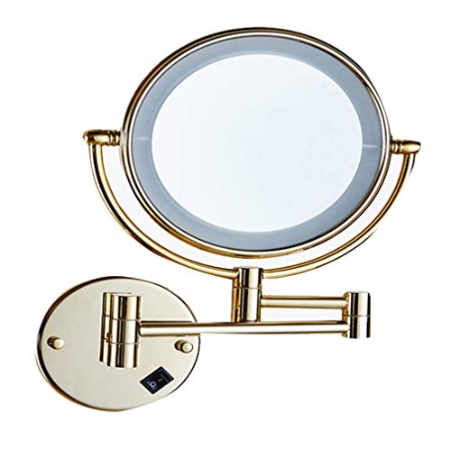 Miroir de salle de bain pivotant avec éclairage et miroir de maquillage