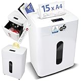 Olympia CC 2515 S Aktenvernichter Papierschredder & Paper Shredder für Dokumente, CDs, DVDs & Kreditkarten Aktenschredder P4 Partikelschnitt 15 Blatt 25L Papier Schredder Gerät Extra leise nur 43dB